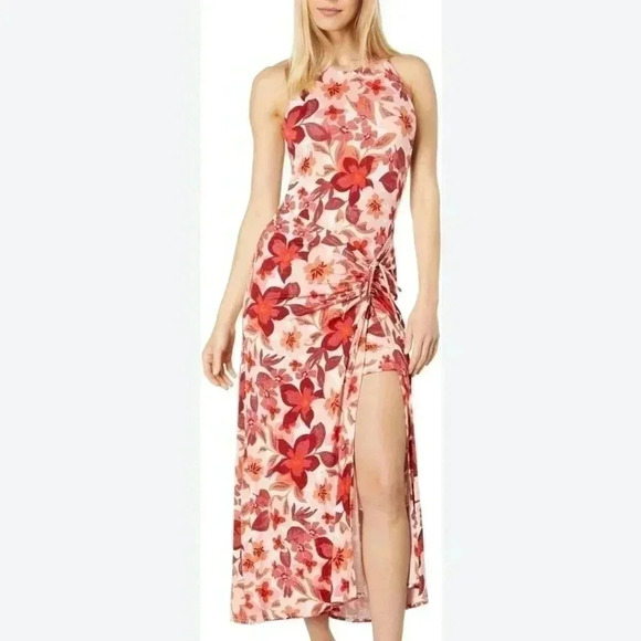 Free People Dresses & Skirts - NWT Free People Dress Mimi Printed Floral Tropical Midi Cinch Slit Size Small